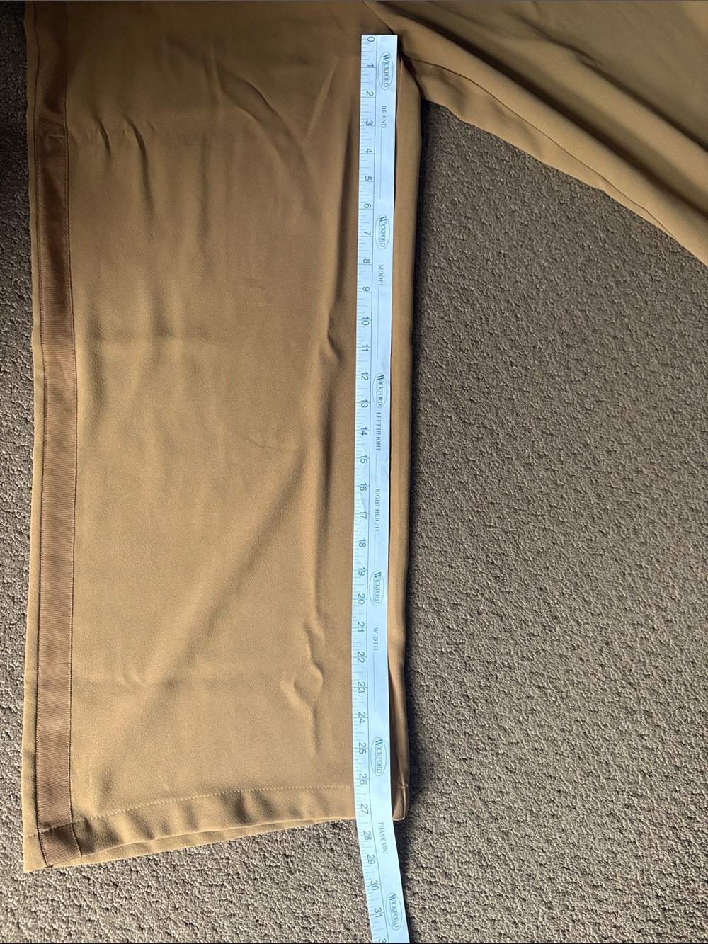 Anthropologie Wide-Leg Tuxedo Stripe Pants in Camel - Picture 5 of 8